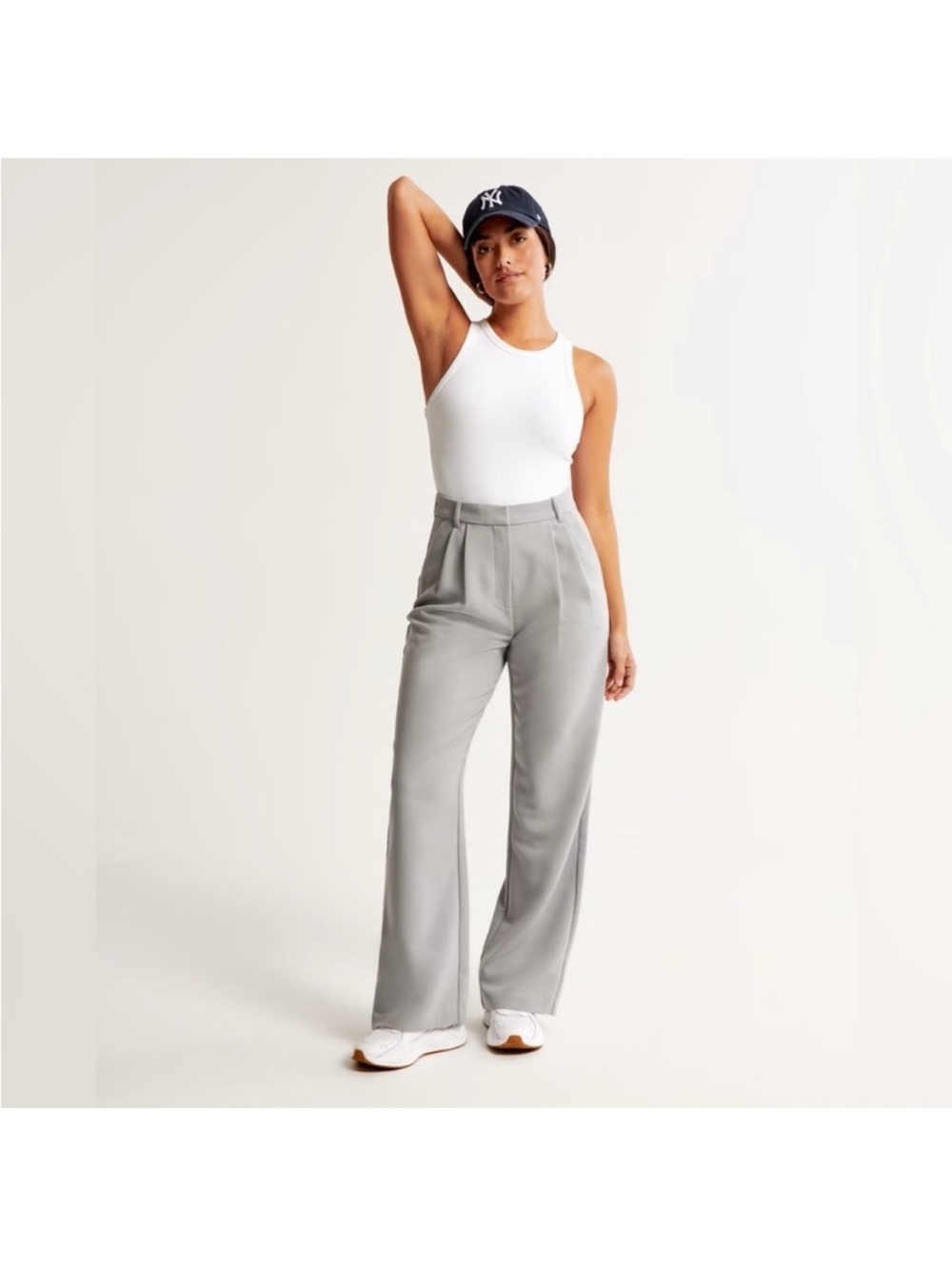 Abercrombie and fitch trousers High-Waist Wide Leg Pants in Light Gray Sz 32/14S